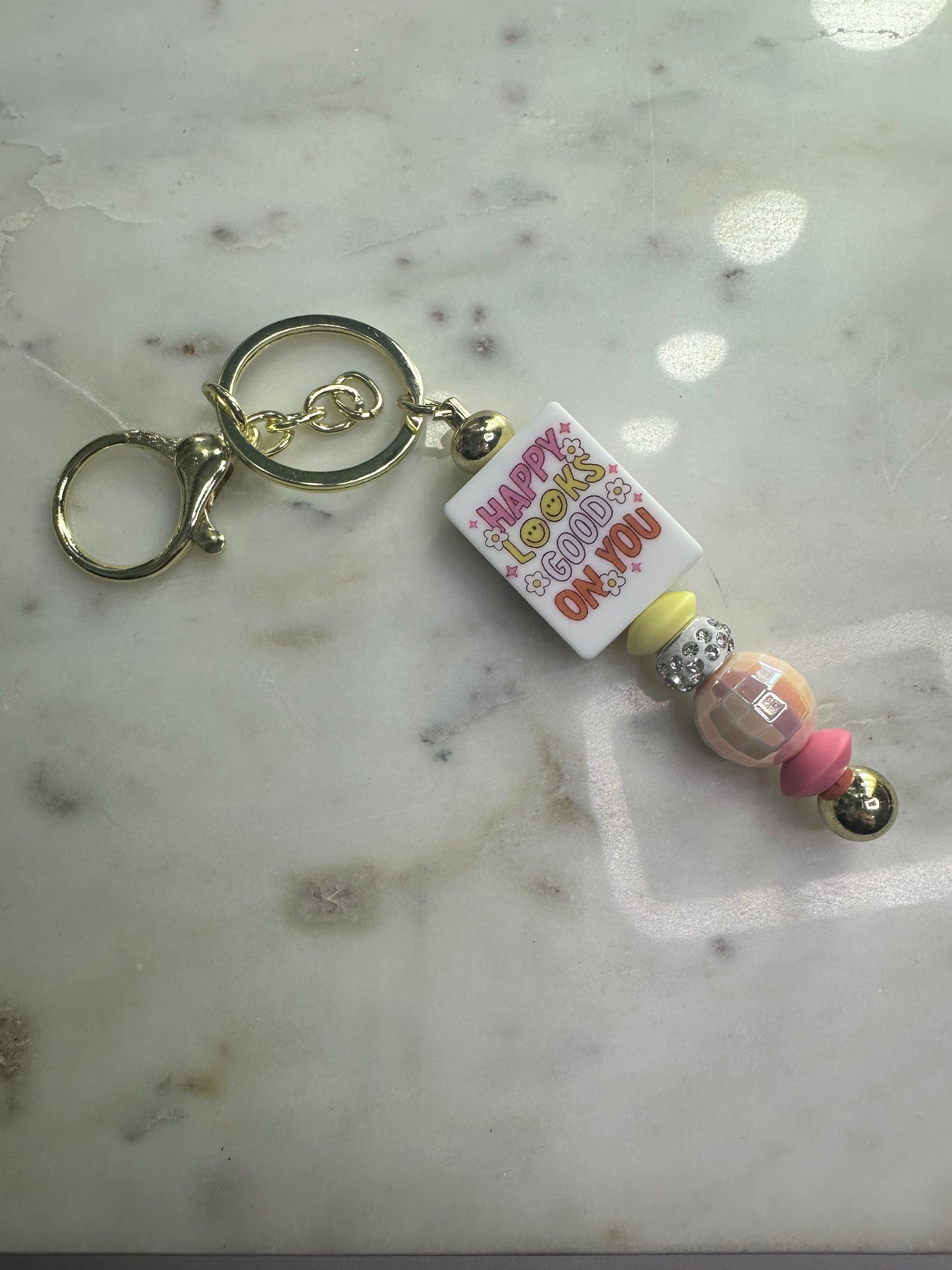 Happy Looks Good on You Keychain