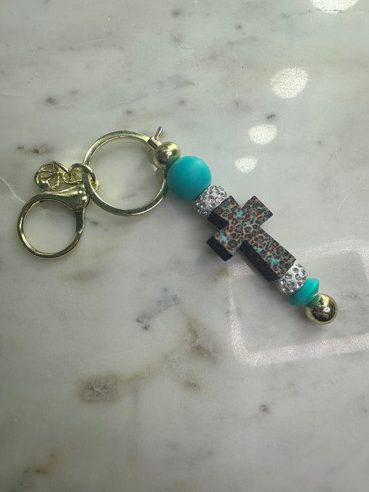 Blue Cross Keychain